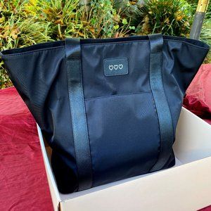 The Daily Edited (tde.) Black Nylon Gym Bag Tote (customized with 3 hearts) NWT